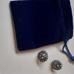 Silver Rodeo Sterling Silver Button Earrings